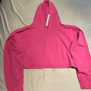 Lululemon - All Yours Cropped Hoodie - size 18 - sonic pink